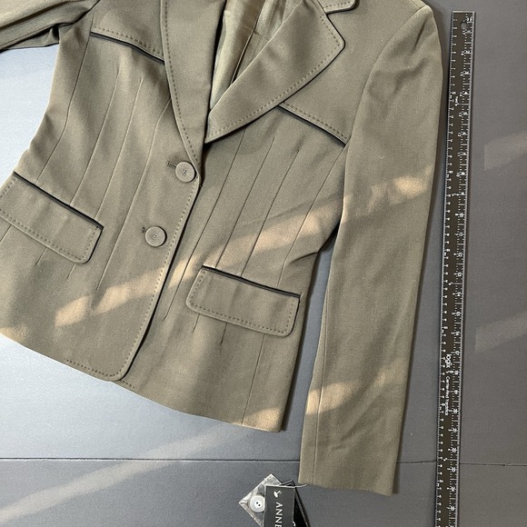 Anne Klein Pant Suit 2pc Women's 4 Green NWT Retail $200 Business Formal Preppy - Picture 6 of 16